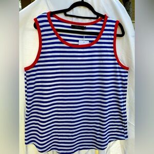 Zesica Boxy Blue/ White / Red Sleeveless‎ Tank size XL